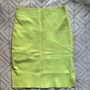 bebe Lime Green Calfskin skirt